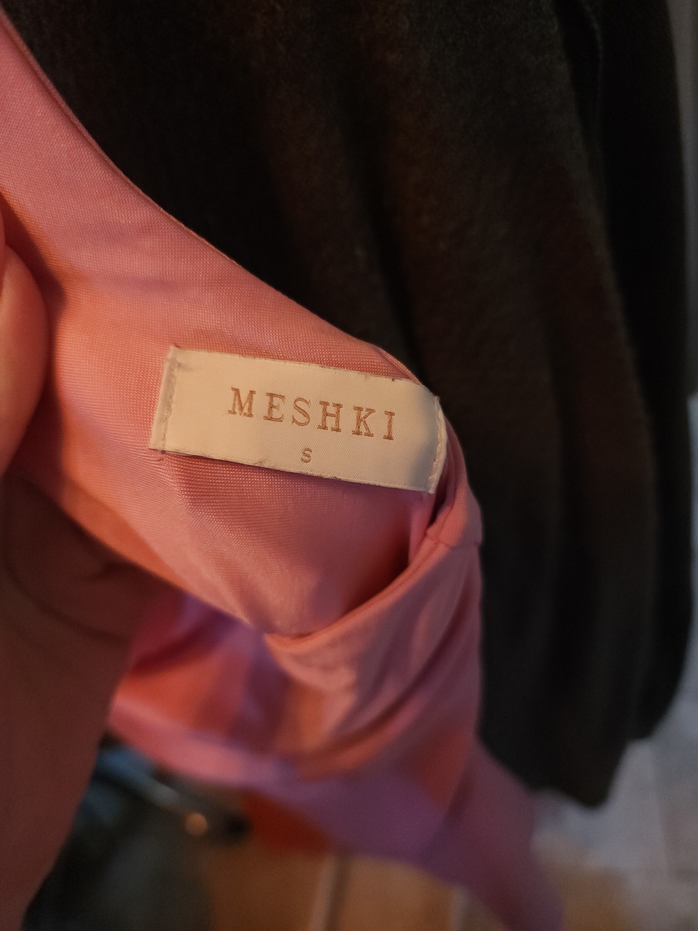 Meshki Pink Drape-Front Slip Dress View 2